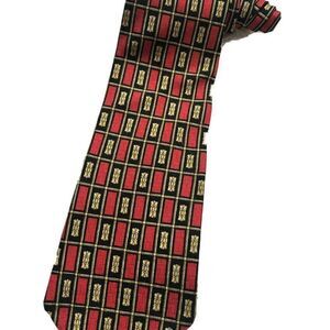 Countess Mara Mens's Tie Red Geometric Vintage